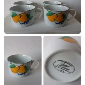 VGT Cups, Fine porcelain Royal Heritage 4 Coffee/tea mugs set